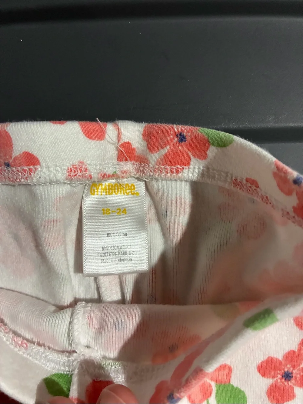 Gymboree White Leggings with Coral Floral Print